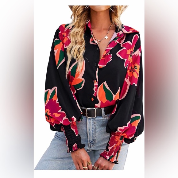 🆕Long Sleeve Button Down Shirts Casual Dressy Blouse